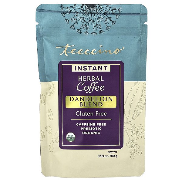 Café de Ervas Instantâneo Mistura de Dente-de-Leão Sem Cafeína 100 g - Teeccino