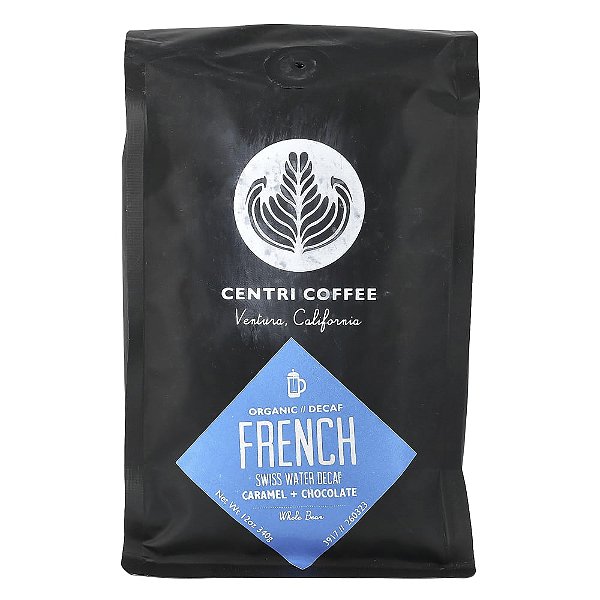 Francês Orgânico em Grãos Descafeinado Caramelo + Chocolate 340 g - Centri Coffee