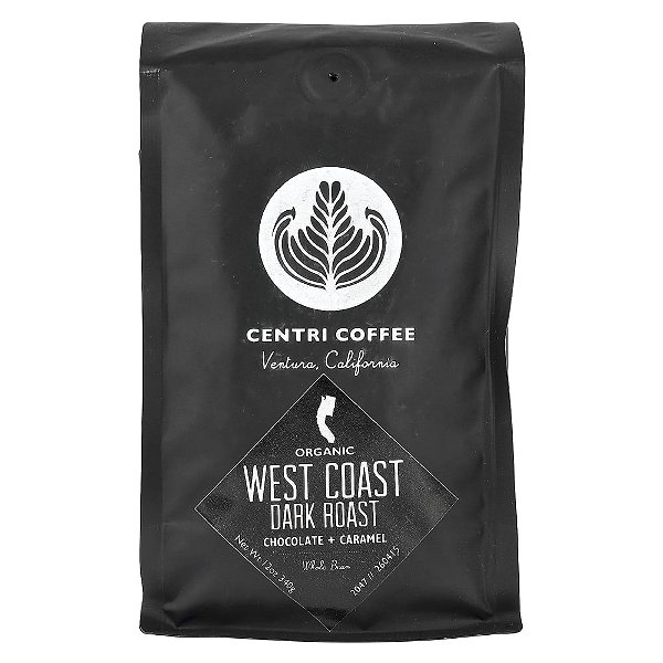 Costa Oeste Orgânica em Grãos Torra Escura Chocolate + Caramelo 340 g - Centri Coffee