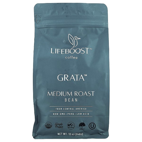 Café Grata Grão Torra Média 340 g - Lifeboost