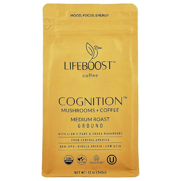 Cognition Cogumelos + Café Moído Torra Média 340 g - Lifeboost