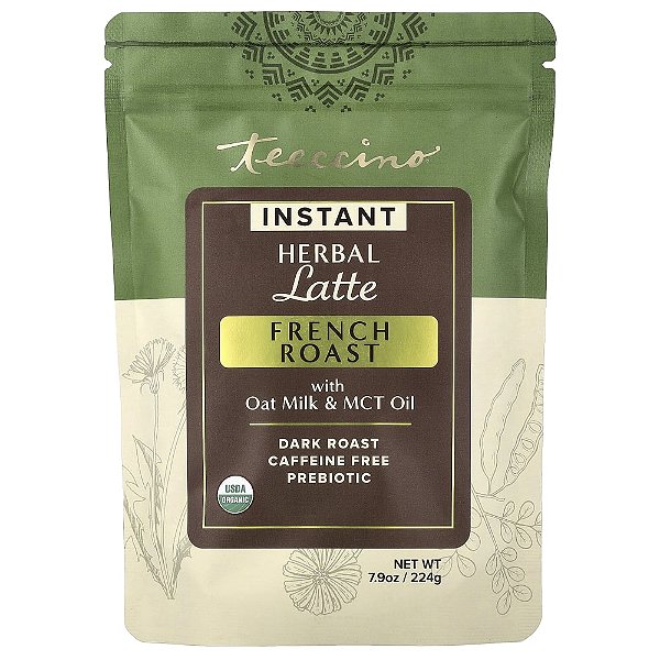Latte de Ervas Instantâneo Torra Francesa Torra Escura Sem Cafeína 224 g - Teeccino