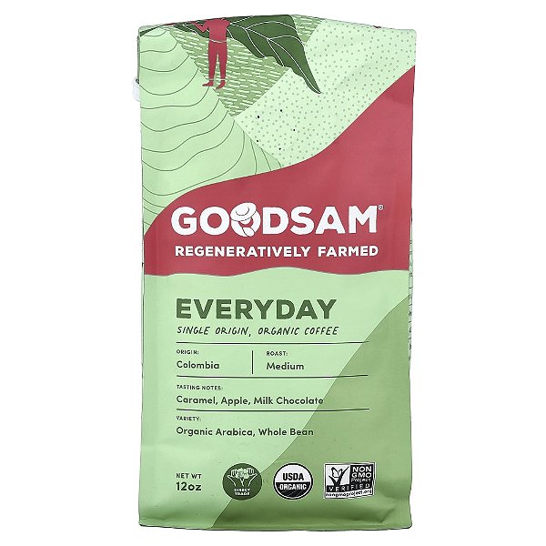 Café Orgânico de Origem Única Todos os Dias em Grãos Torra Média 340g - GoodSam PBC