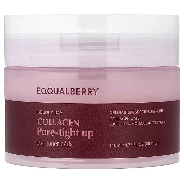Discos de Gel Tonificantes Bouncy Day Colágeno Pore-Tight 60 Unidades - EQQUALBERRY