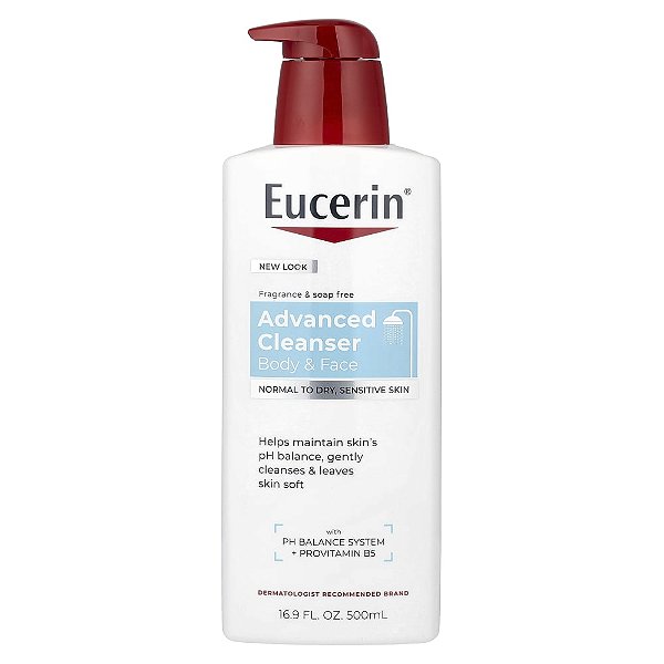 Loção de Limpeza Facial e Corporal Advanced Cleansing Sem Perfume 500 ml - Eucerin