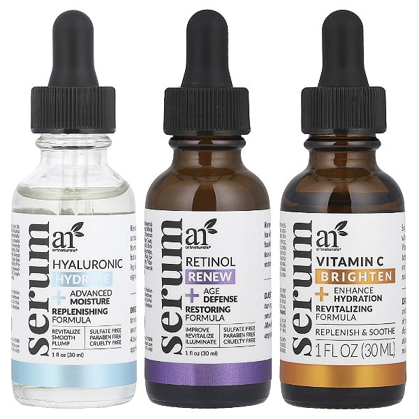 Kit Trio de Séruns Faciais 3 Unidades 29.5 ml Cada - Artnaturals