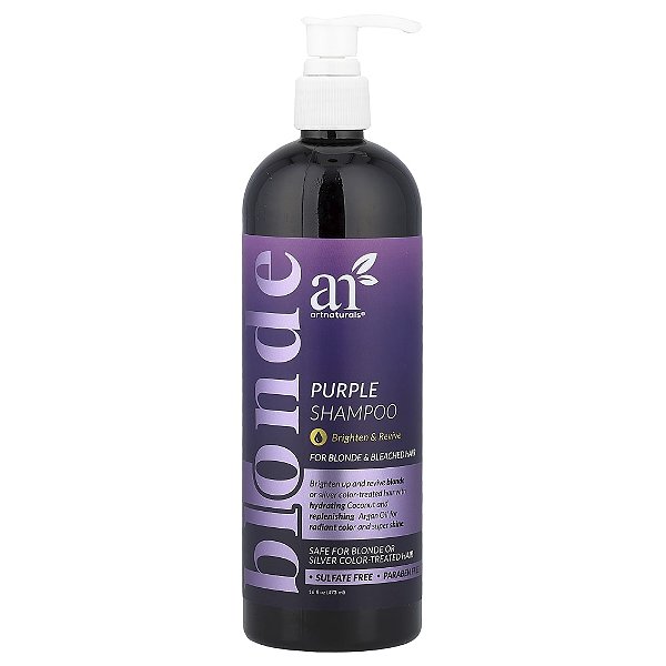 Shampoo Matizador Roxo para Cabelos Loiros 473 ml - Artnaturals