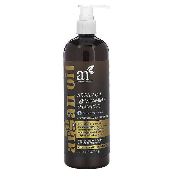 Shampoo Hidratante de Óleo de Argan e Vitamina E 473 ml - Artnaturals