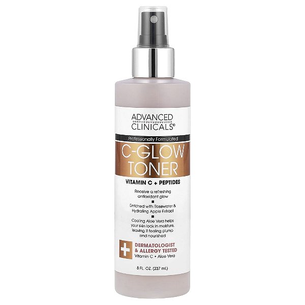 Tônico Facial Iluminador C-Glow Vitamina C e Peptídeos 237 ml - Advanced Clinicals
