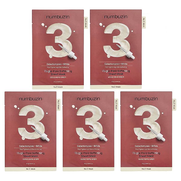 Máscara Facial Suavizante de Poros No. 3 5 Unidades - Numbuzin
