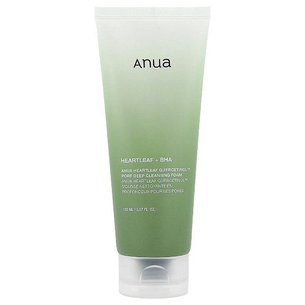 Espuma de Limpeza Profunda de Poros Quercetinol Heartleaf 150 ml - Anua