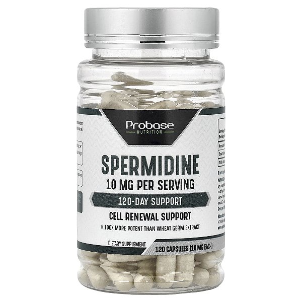 Suplemento de Espermidina 10 mg para Longevidade 120 Cápsulas - Probase Nutrition