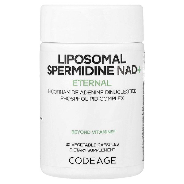 Suplemento de Espermidina Lipossomal e NAD+ 30 Cápsulas Vegetais - Codeage