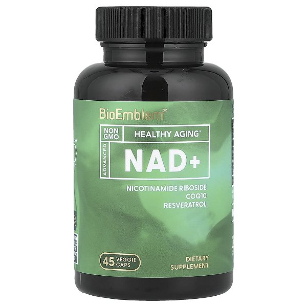 Suplemento de NAD+ para Longevidade e Energia Celular 45 Cápsulas Vegetais - BioEmblem