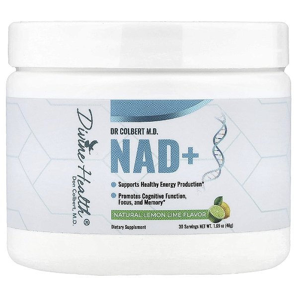 Suplemento de NAD+ em Pó Sabor Limão Siciliano e Limão Taiti 48 g - Divine Health