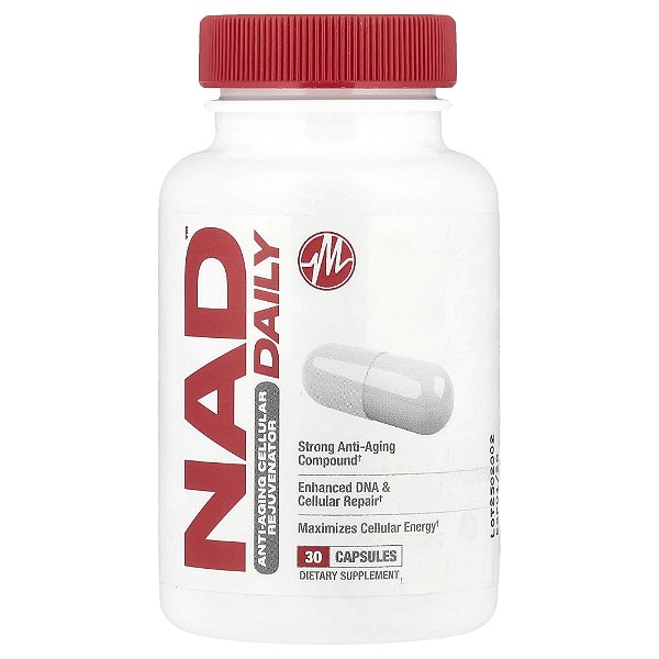 Suplemento NAD Diário Rejuvenescedor Celular Antienvelhecimento 30 Cápsulas - Metabolic Nutrition
