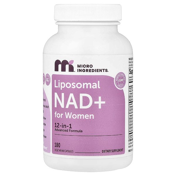 Suplemento de NAD+ Lipossomal para Mulheres 180 Cápsulas Vegetarianas - Micro Ingredients