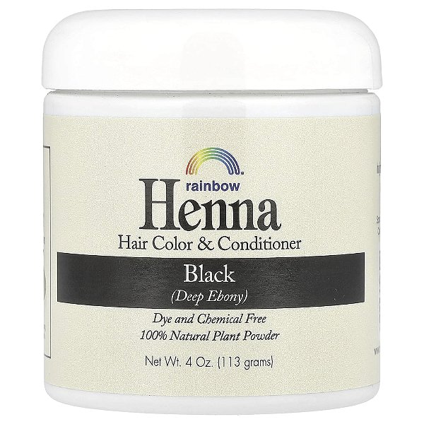Henna Tintura e Condicionador Capilar Preto 113 g - Rainbow Research