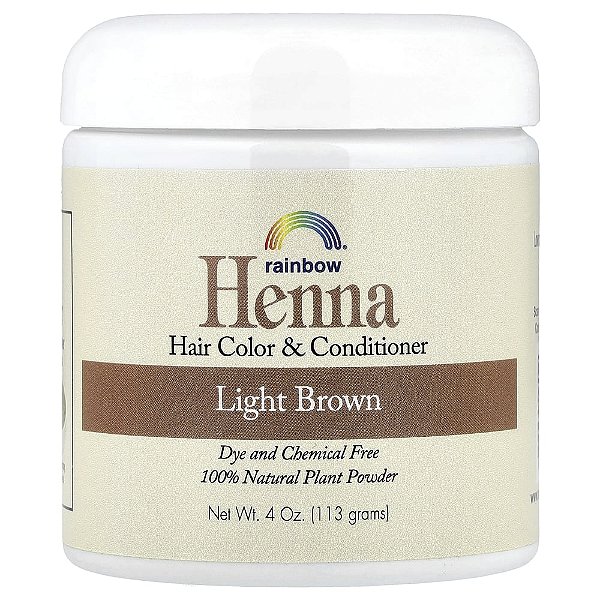Henna Tintura e Condicionador Capilar Castanho Claro 113 g - Rainbow Research