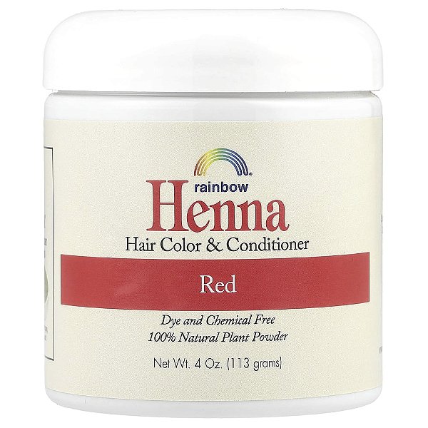 Henna Tintura e Condicionador Capilar Vermelho 113 g - Rainbow Research