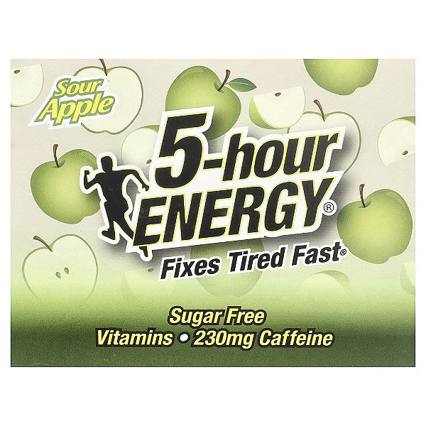 Shot Energético Líquido Sabor Maçã Verde 12 Frascos 57 ml - 5-hour Energy