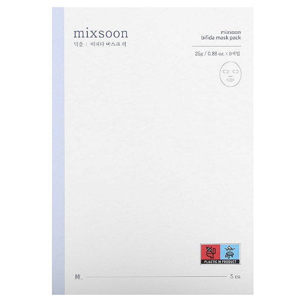 Máscara Facial de Tecido Bifida Ferment Kit com 5 Unidades - Mixsoon