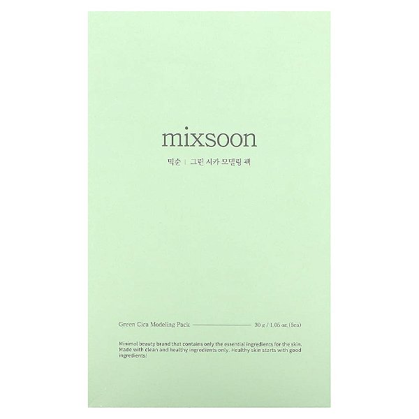 Máscara Facial Modeling Pack Green Cica Kit com 5 Pacotes - Mixsoon