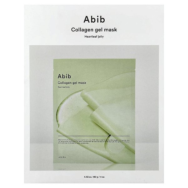 Máscara Facial Collagen Gel Mask Heartleaf Jelly Kit com 4 Unidades - Abib