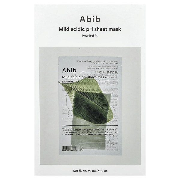 Máscara Facial Mild Acidic pH Sheet Mask Kit com 10 Unidades - Abib