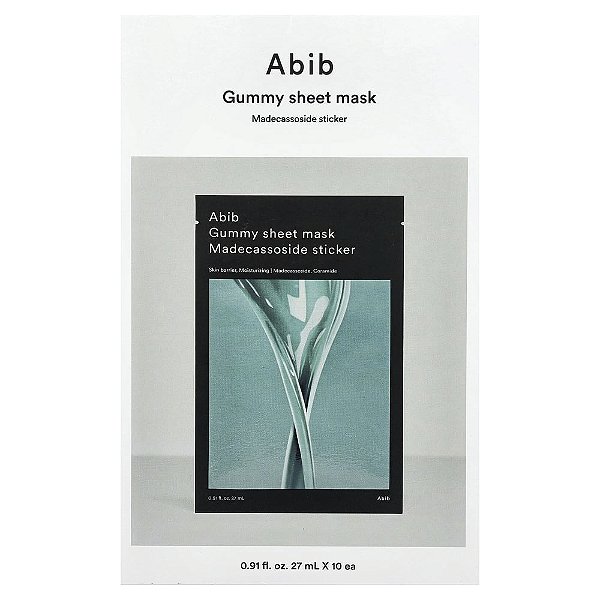 Máscara Facial Gummy Sheet Mask Madecassoside Kit com 10 Unidades - Abib