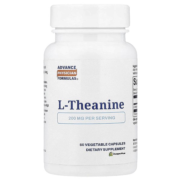 Suplemento L-Teanina L-Theanine 200 mg 60 Cápsulas Vegetais - Advance Physician Formulas