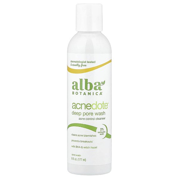 Sabonete Líquido Facial Acnedote Limpeza Profunda dos Poros 177 ml - Alba Botanica