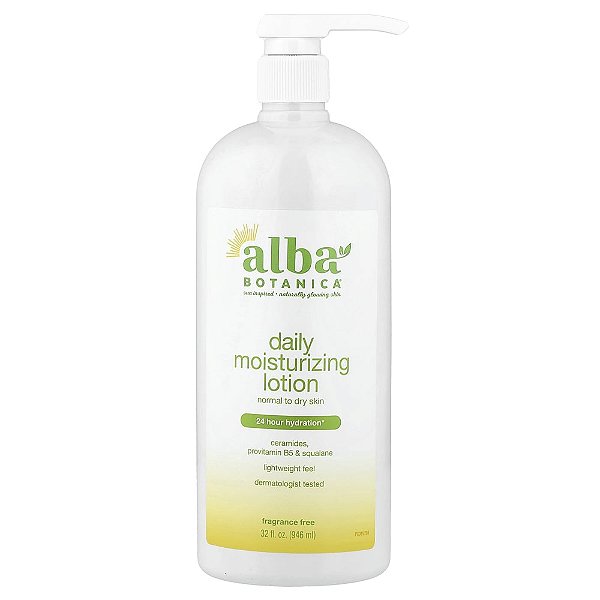 Loção Hidratante Corporal Diária para Pele Normal a Seca Sem Perfume 946 ml - Alba Botanica