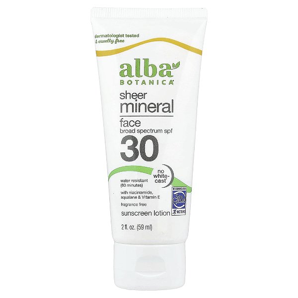 Protetor Solar Facial Sheer Mineral FPS 30 Sem Perfume 59 ml - Alba Botanica