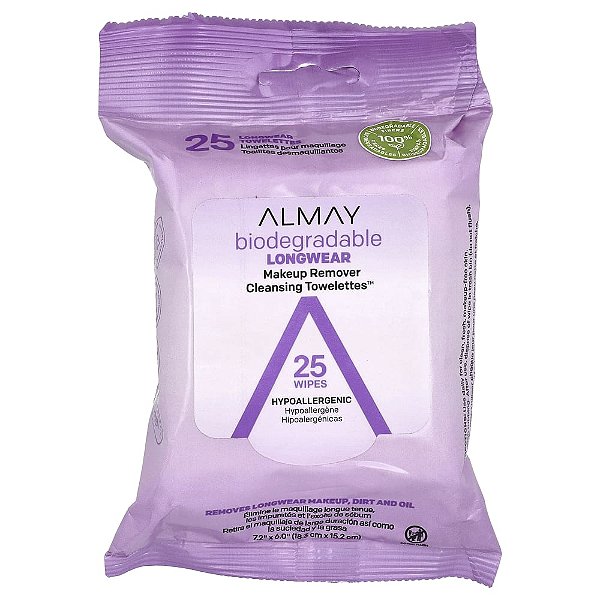 Lenços Umedecidos Demaquilantes de Limpeza Facial Long Lasting 25 Unidades - Almay
