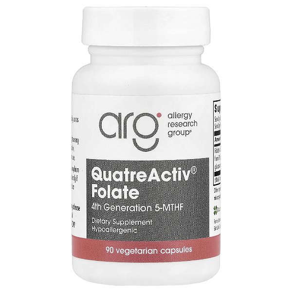Suplemento de Folato QuatreActiv 833 mcg 90 Cápsulas Vegetarianas - Allergy Research Group