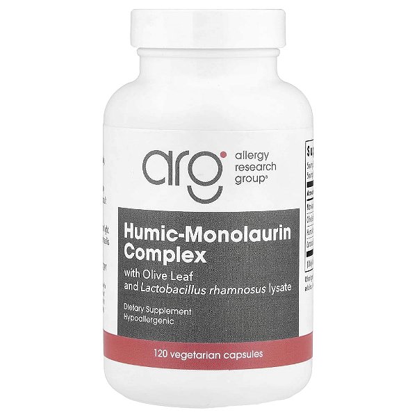 Suplemento de Ácido Húmico e Monolaurina 120 Cápsulas Vegetarianas - Allergy Research Group