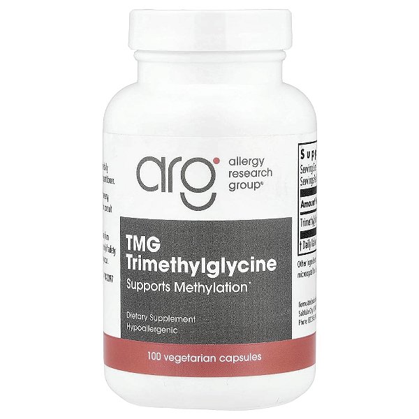 Suplemento de TMG Trimetilglicina 750 mg 100 Cápsulas Vegetarianas - Allergy Research Group