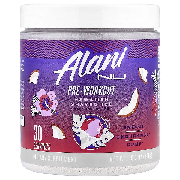 Suplemento Pré-Treino Pre-Workout Sabor Hawaiian Shave Ice 306 g - Alani Nu