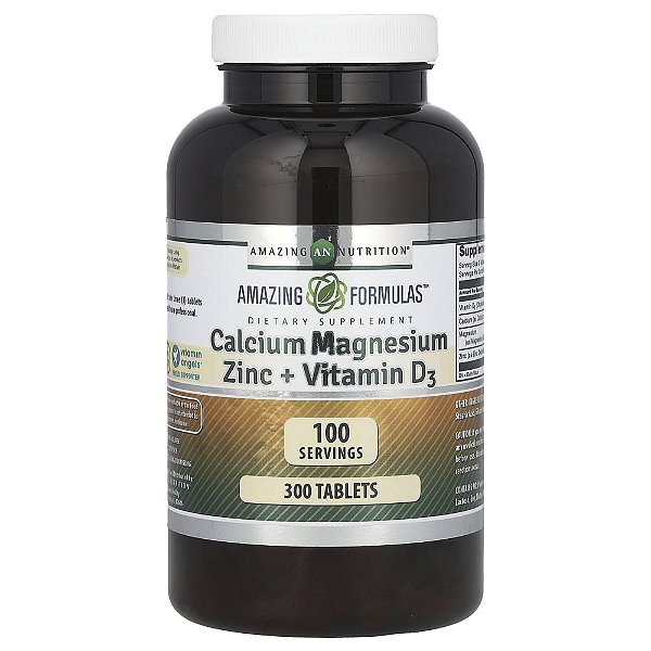 Suplemento de Cálcio Magnésio Zinco e Vitamina D3 Amazing Formulas 300 Comprimidos - Amazing Nutrition