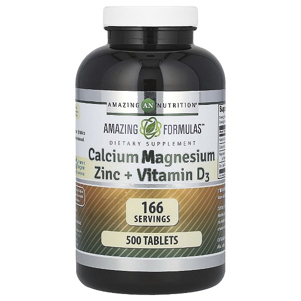 Suplemento de Cálcio Magnésio e Zinco com Vitamina D3 Amazing Formulas 500 Comprimidos - Amazing Nutrition