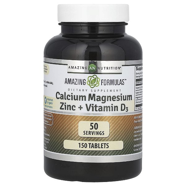 Suplemento de Cálcio Magnésio e Zinco com Vitamina D3 Amazing Formulas 150 Comprimidos - Amazing Nutrition