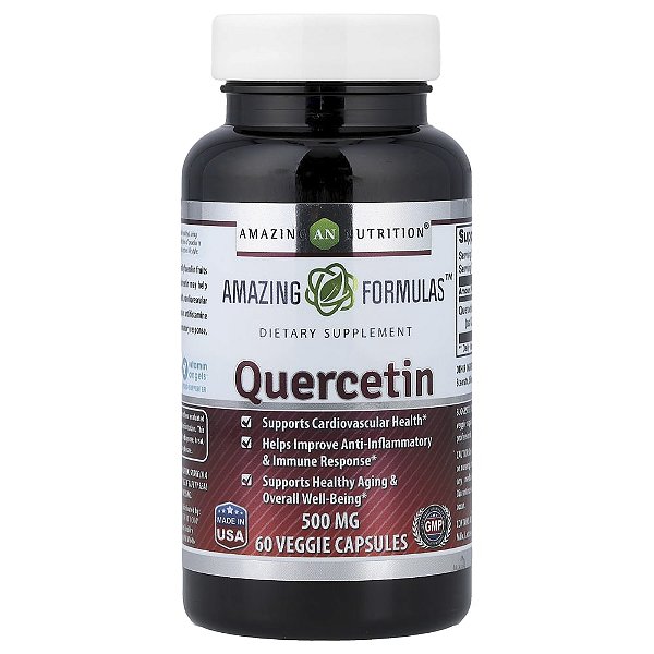 Suplemento de Quercetina 500 mg 60 Cápsulas Vegetais - Amazing Nutrition