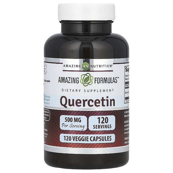 Suplemento de Quercetina 500 mg 120 Cápsulas Vegetais - Amazing Nutrition