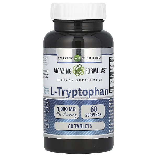 Suplemento de L-Triptofano 1000 mg 60 Comprimidos - Amazing Nutrition