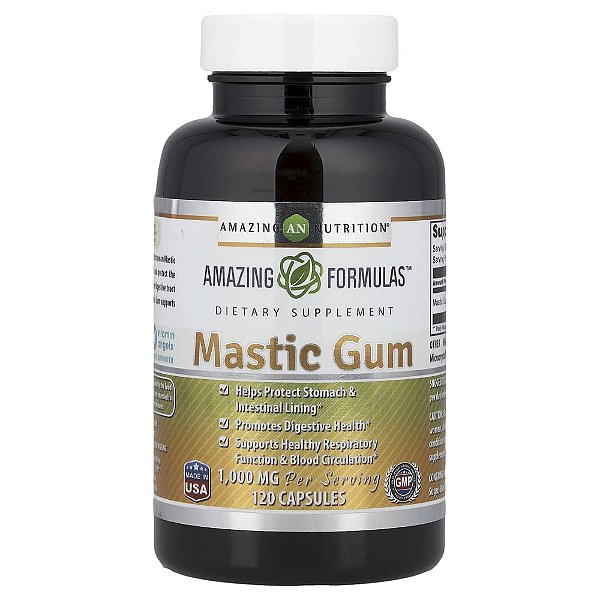 Suplemento de Mástique Mastic Gum 500 mg 120 Cápsulas - Amazing Nutrition