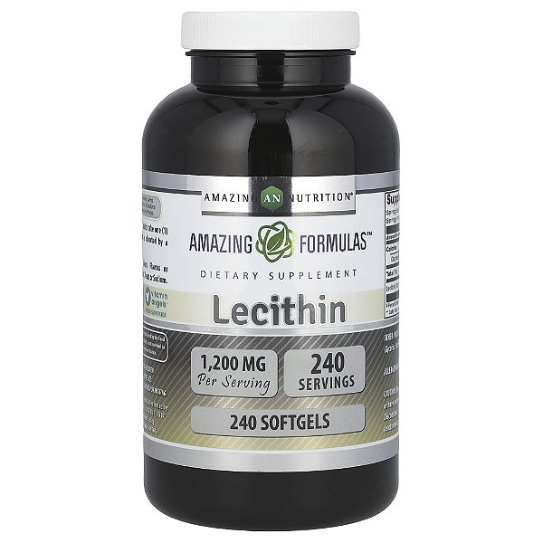 Suplemento de Lecitina 1200 mg 240 Cápsulas Softgel - Amazing Nutrition