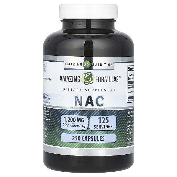 Suplemento de N-Acetil Cisteína NAC 600 mg 250 Cápsulas - Amazing Nutrition