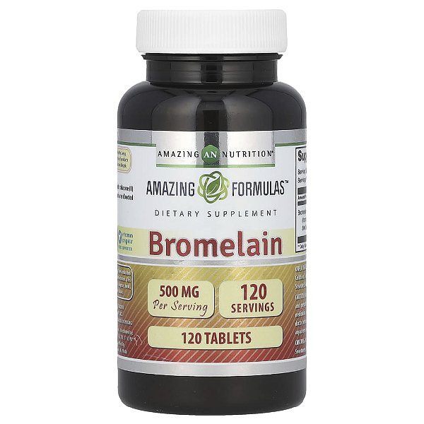 Suplemento de Bromelaína 500 mg 120 Comprimidos - Amazing Nutrition