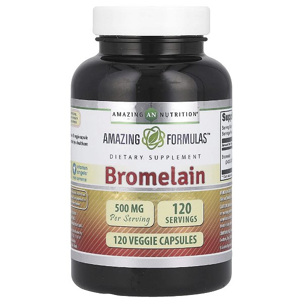 Suplemento de Bromelaína 500 mg 120 Cápsulas Vegetais - Amazing Nutrition